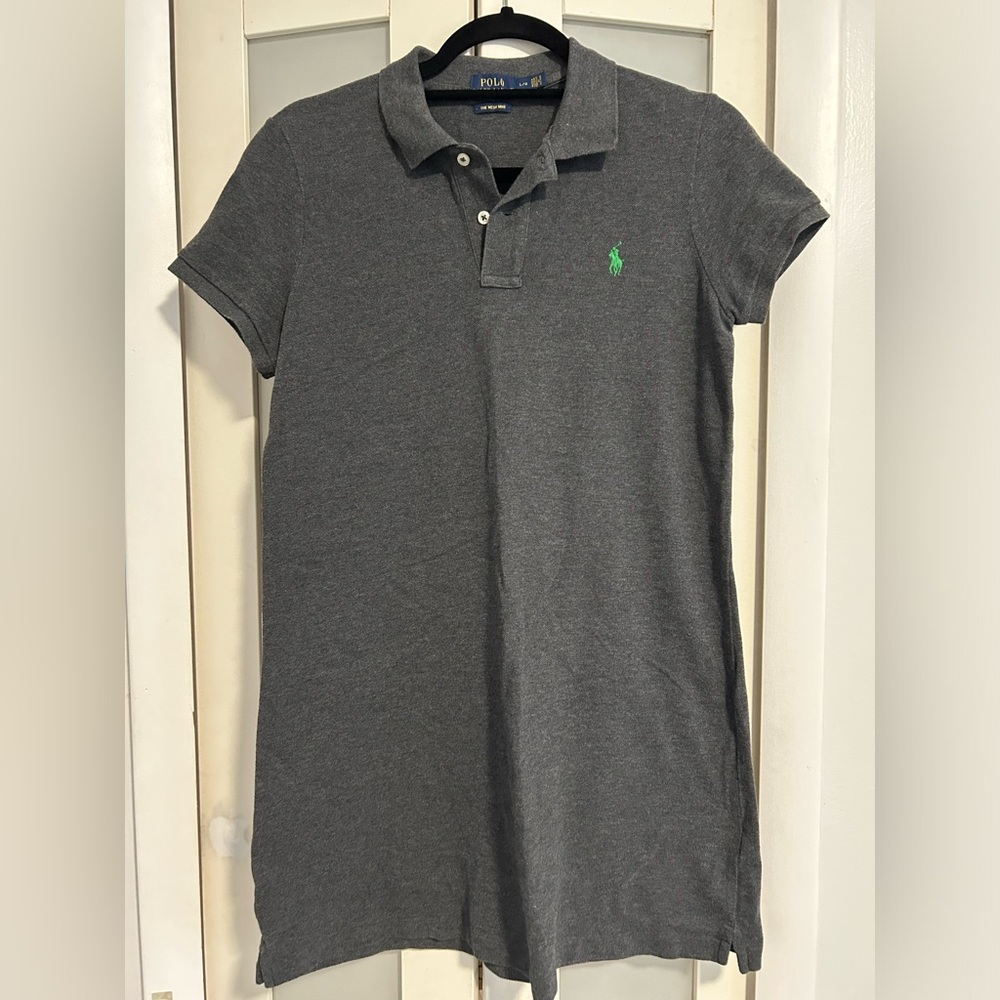 Polo by Ralph Lauren Gray Polo dress with Green Logo size Large
